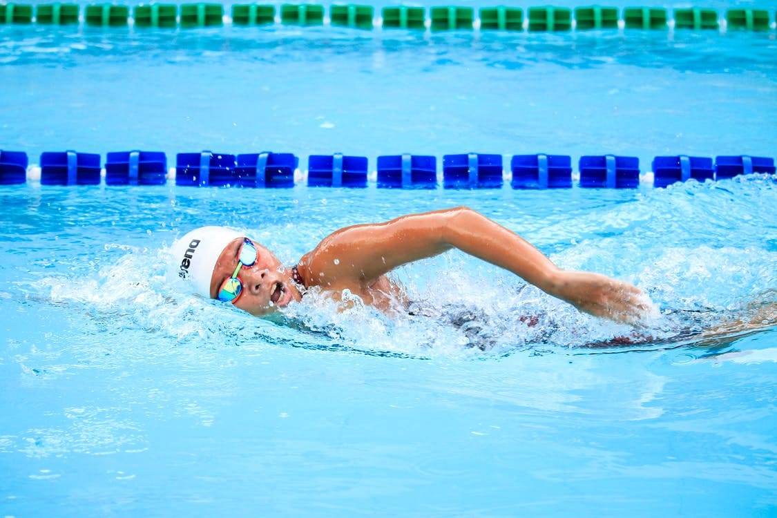 Person swimming in water